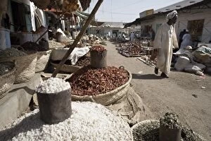 Images Dated 9th January 2000: Salt and other food stuffs on sale in the Souq at Kassala