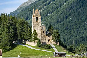 San Gian church, Engadine, Graubunden, Switzerland, Europe San Gian church, Engadine, Graubunden, Switzerland, Europe