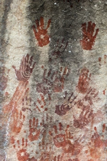 Cederberg Mountains Gallery: San rock art hand prints, Cederberg mountains, Western Cape, South Africa, Africa