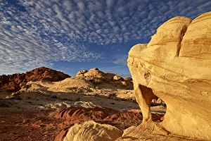 Sandstone arch under clouds, Valley of Fire State Park, Nevada, United States of America, North America Sandstone arch under clouds, Valley of Fire State Park, Nevada, United States of America, North America