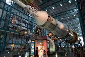 Saturn V Gallery: Saturn V rocket, Command and Service modules, and a space suit from Apollo 13
