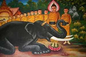 Images Dated 1st August 2006: Scene from the life of the Buddha, Vientiane, Laos, Indochina, Southeast Asia, Asia