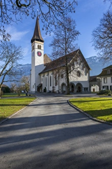 Schlosskirche Interlake, Interlaken, Jungfrau region, Bernese Oberland, Swiss Alps Schlosskirche Interlake, Interlaken, Jungfrau region, Bernese Oberland, Swiss Alps