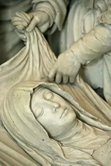 Images Dated 11th February 2000: Detail of sculpture of Marys entombment, Saint-Pierre de Solesmes Abbey church