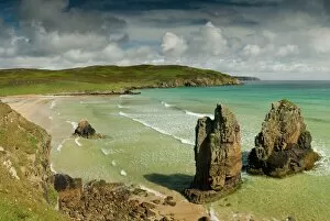 Images Dated 20th June 2008: Sea stacks on Garry Beach, Tolsta, Isle of Lewis, Outer Hebrides, Scotland