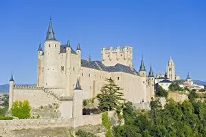 Castles Gallery: Segovia Castle and Gothic style Segovia Cathedral built in 1577, UNESCO World Heritage Site