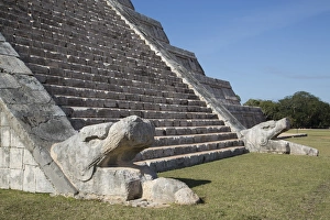 Serpent heads, El Castillo (Pyramid of Kulkulcan), Chichen Itza Serpent heads, El Castillo (Pyramid of Kulkulcan), Chichen Itza