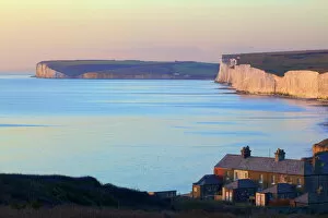 Images Dated 13th January 2012: Seven Sisters from Birling Gap at sunset, South Downs National Park, East Sussex, England