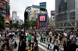 Shibuya crossing in front of the Shibuya train station is one of Tokyos busiest city Shibuya crossing in front of the Shibuya train station is one of Tokyos busiest city