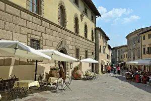 Streetscene Collection: Shops and restaurants, Via Ferruccio, Castellina in Chianti, Siena Province, Tuscany
