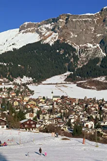 The ski resort of Flims in winter with snow on the The ski resort of Flims in winter with snow on the