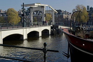 Skinny Bridge over Amstel River, Amsterdam, Netherlands, Europe Skinny Bridge over Amstel River, Amsterdam, Netherlands, Europe