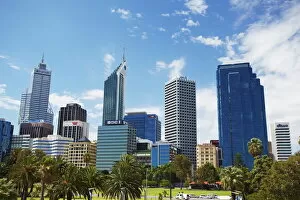 Perth Collection: Skyscrapers of city skyline, Perth, Western Australia, Australia, Pacific
