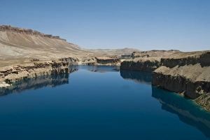 The spectacular deep blue lakes of Band-e Amir in central Afghanistan make up the The spectacular deep blue lakes of Band-e Amir in central Afghanistan make up the