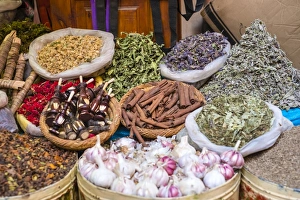 Medina of Marrakesh Gallery: Spice market in Mellah (Jewish Quarter), Medina (old town), Marrakesh, Marrakech-Safi region