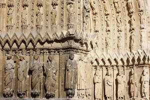 Splay and arches on the west front of Reims cathedral, UNESCO World Heritage Site, Reims Splay and arches on the west front of Reims cathedral, UNESCO World Heritage Site, Reims
