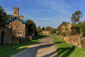 English Culture Gallery: Spring morning at Edensor, Estate Village at Chatsworth, home of Duke of Devonshire