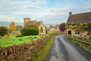 English Culture Gallery: St. Barnabas church and Cotswold village in autumn, Snowshill, Cotswolds, Gloucestershire