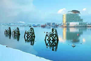 St. Davids Hotel and Spa in snow, Cardiff, Bay, Wales, United Kingdom, Europe