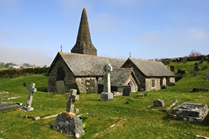 St. Enedoc Church where Sir John Betjeman, Poet Laureate, is buried, Trebetherick, Cornwall, England, United Kingdom St. Enedoc Church where Sir John Betjeman, Poet Laureate, is buried, Trebetherick, Cornwall, England, United Kingdom