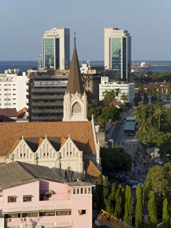 St. Josephs Cathedral and modern buildings, Dar es Salaam, Tanzania, East Africa, Africa St. Josephs Cathedral and modern buildings, Dar es Salaam, Tanzania, East Africa, Africa