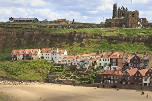 St. Marys Church and Whitby Abbey above Tate Hill Beach, seen from West Cliff, Whitby St. Marys Church and Whitby Abbey above Tate Hill Beach, seen from West Cliff, Whitby