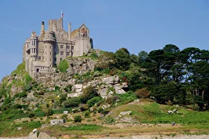 Prints of St Michaels Mount, Castle, Cornwall, England, UK Castle Prints: St Michaels Mount Print, Cornwall Castle