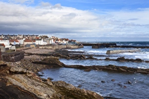 St Monans Gallery: St. Monans fishing village and harbour from the Fife Coast Path, Fife, Scotland, United Kingdom