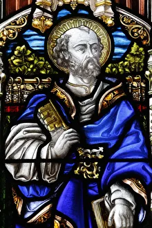 St. Peter, 19th century stained glass in St. Johns Anglican church, Sydney St. Peter, 19th century stained glass in St. Johns Anglican church, Sydney