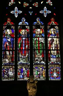 Images Dated 26th February 2000: Stained glass of saints from Brittany, including St. Samson, Saint-Samson cathedral