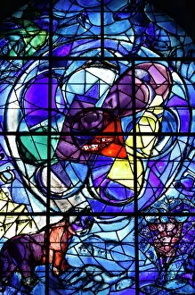 Images Dated 15th August 2007: Stained glass window in the Synagogue of the Hadassah hospital showing the Tribes of Israel