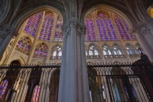 Stereotypically French Gallery: Stained glass windows inside Saint Gatien cathedral, Tours, Indre-et-Loire, Centre, France, Europe