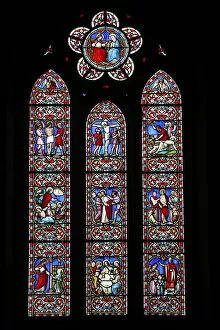 Images Dated 26th February 2000: Stained glass windows, Saint-Samson cathedral, Dol-de-Bretagne, Ille-et-Vilaine, Brittany