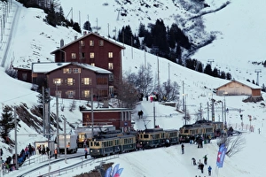 Station of Wengernalp of the Wengernalpbahn, Bernese Oberland, Wengen, Switzerland Station of Wengernalp of the Wengernalpbahn, Bernese Oberland, Wengen, Switzerland