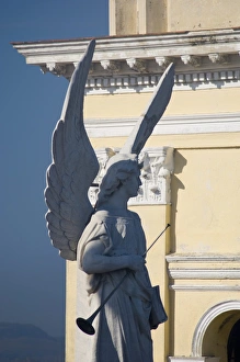 The statue of an angel on the Catedral de Nuestra Senora de la Asuncion The statue of an angel on the Catedral de Nuestra Senora de la Asuncion