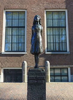 Images Dated 4th May 2013: Statue of Anne Frank outside Westerkerk, near her house, Amsterdam, Netherlands, Europe