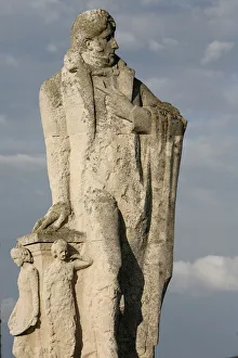Statue of Francois-Rene de Chateaubriand, St. Malo, Ille-et-Vilaine, Brittany, France Statue of Francois-Rene de Chateaubriand, St. Malo, Ille-et-Vilaine, Brittany, France