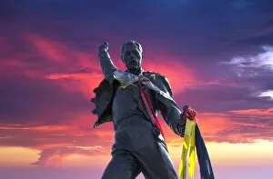 Monument Gallery: Statue of Freddie Mercury, Montreux, Canton Vaud, Switzerland, Europe