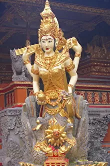 Indonesian Gallery: Statue of goddess Saraswati, Water Lotus Temple, Ubud, Bali, Indonesia