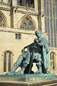 Prints of Statue of Roman Emperor Constantine the Great, York, Yorkshire, England, United Kingdom, Europe York Prints: Statue of Constantine the Great Print, York, England