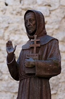 Statue of St. Francis, cloister, Franciscan Sanctuary of Fonte Colombo