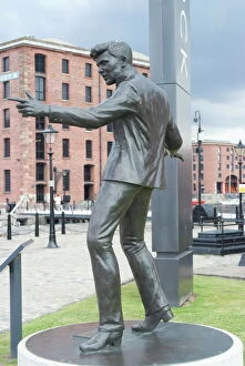 Celebrity Gallery: Statue by Tom Murphy of singer songwriter Billy Fury, near Albert Dock