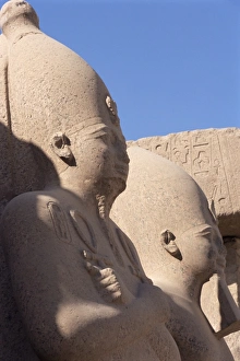 Statues of pharaohs in the Temple of Amun (Amon), Temple of Karnak, Thebes Statues of pharaohs in the Temple of Amun (Amon), Temple of Karnak, Thebes
