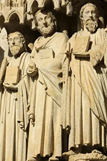 Statues in the splay and the left sidewall of the central portal depicting from right to Statues in the splay and the left sidewall of the central portal depicting from right to