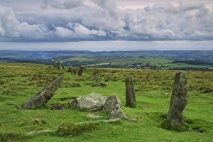 Stone Row at Stall Moor, Dartmoor National Park, Devon, England, United Kingdom, Europe Stone Row at Stall Moor, Dartmoor National Park, Devon, England, United Kingdom, Europe