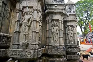 Stone statues in the Kamakhya Hindu temple, Guwahati, Assam, India, Asia