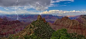 A storm brewing directly over the Sinking Ship on the south rim of the Grand Canyon A storm brewing directly over the Sinking Ship on the south rim of the Grand Canyon
