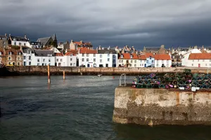 St Monans Gallery: Stormy skies over St. Monans Harbour, Fife, Scotland, United Kingdom, Europe