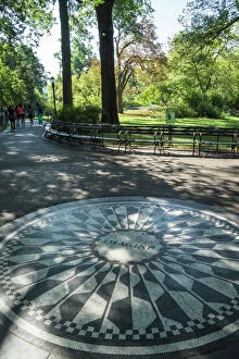 Famous Collection: Strawberry Fields Memorial, Imagine Mosaic in memory of former Beatle John Lennon, Central Park