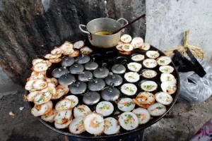 Street food, Banh Xeo (Vietnamese pancakes), Vung Tau, Vietnam, Indochina, Southeast Asia Street food, Banh Xeo (Vietnamese pancakes), Vung Tau, Vietnam, Indochina, Southeast Asia